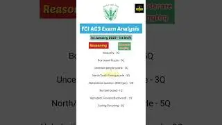 FCI AG3 1-january-2023 Questions Pattern, Safe Attempts, Cut-off #bank #fci #fciag3 #job #govtjobs