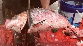 I never seen ll amazing big Katla fish cutting by skill expert fish cutter in Fishmarket 