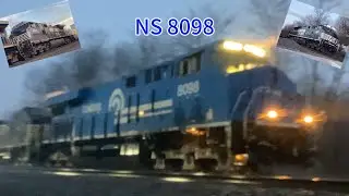NS Conrail Heritage Unit and fast trains in Walton, KY