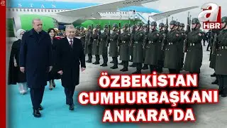 Başkan Erdoğan, Özbekistan Cumhurbaşkanı'nı Resmi Törenle Karşıladı! | A Haber