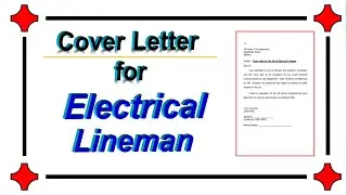 Cover letter for Lineman of Electricity Transmission Line | Job letter sample for Power Lineman