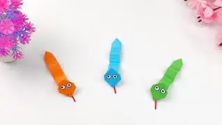 DIY Origami Jumping Snake - Make Your Own Paper Moving Snake - Fun Paper Craft for Kids 🐍🎨