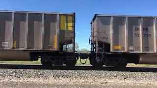 A Honking Northbound BNSF #6124 Empty Energy Coal Train With Two DPU Power Units