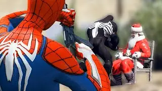 Team Spider-Man Saved Santa Claus from Venom - GTA 5