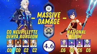 C0 Neuvillette Dehya Burgeon & C6 Xiangling National Team - Spiral Abyss 4.6