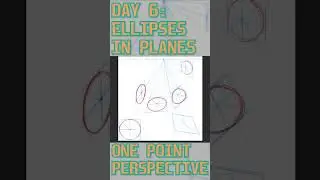 Day 6 of Learning to Draw: Ellipses in Planes (One-Point Perspective) #drawing #art #day6