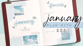 PLAN WITH ME | January 2021 | Bullet Journal Setup - Blue & Ocean Vibes | VLOGMAS EP 10