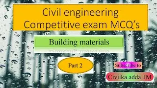 Civil Engineering important Competitive Exam MCQ's || Timber || Building materials || part 2
