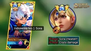 SORA VS REVAMPED FREYA WHO WILL WIN?? | SORA FIGHTER BEST BROKEN BUILD & EMBLEM COUNTER FREYA - MLBB