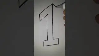 how to draw number 1 in 3d     #short