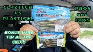 Zman ElazTech VS Plastisol Baits ( PROS and CONS ) TACKLE TALK! Added a pro and con in description !