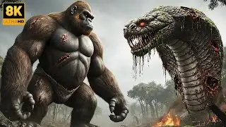 KING KONG 2025: FULL HD King Kong fights the giant Zombie Sea Snake Anaconda!