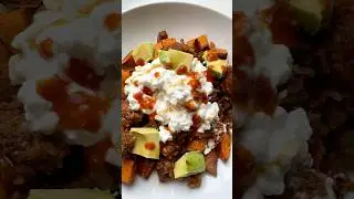 Sweet Potato Cottage Cheese Beef Bowl | Eating Bird Food #viralrecipe #roastedsweetpotato