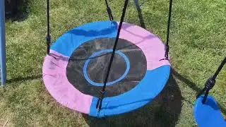 Swing Set for Backyard, Outdoor Swing Set with U Shaped Reinforcement, Kids Swing Set & Hammock Stan