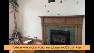 A Frame TV installation & hiding one connect wire above a fireplace