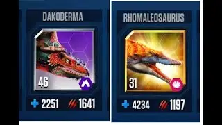 DAKODERMA VS RHOMALEOSAURUS II Jurassic World The Game II Dinosaurs Game