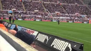 Newcastle United v Manchester City 17th August 2014. Nufc corner and Vurnon Anita sub.