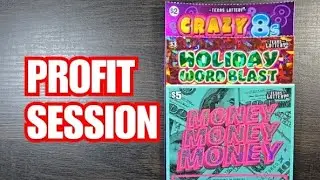 MONEY, HOLIDAY WORD BLAST, CRAZY 8's - Texas Lottery Scratchoffs