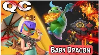 Queen Charge Baby Dragon Attack Strategy | Th10 Clash of clans gameplay