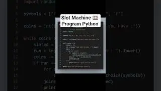 Slot machine 🎰 program in python. #coding #codeswiftz #python #tutorial