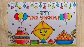 Draw Makar sankranti with colour pencil 😱😱❤️ easy and Step by step #viral #art #artistjaydeep 