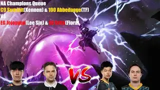 NA Champions Queue - C9 Summit(Kennen) & 100 Abedagge(TF) VS EG Jojopyun (Lee Sin) & EG Srtty(Fiora)