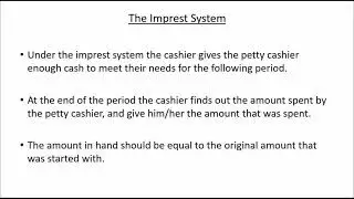 poa 018 the Imprest system