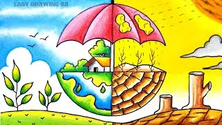 World ozone day drawing/ozone layer depletion poster drawing/world ozone day drawing/oil pastel