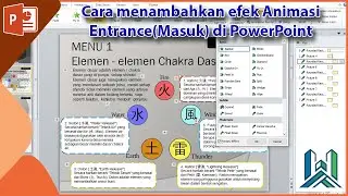 Cara menambahkan efek Animasi Entrance (Masuk) di PowerPoint.
