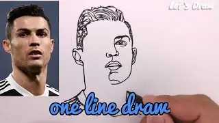amazing, one line draw cristiano ronaldo / cr7 football player from portugal