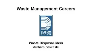 Waste Management Careers - Waste Disposal Clerk