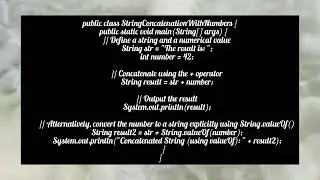 concatenation of numeric values
