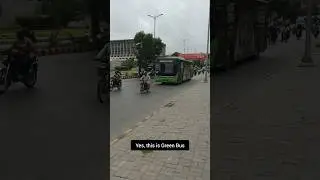 Green Bus at Shahra-e-Faisal Karachi #greenbus #bus #transport