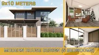 Modern House Design Idea (9x10 meters) with 5 bedrooms
