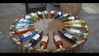 Using Multiple Glass Wine Bottles And Epoxy Glue To Create A Masterpiece/See What This Carpenter Did
