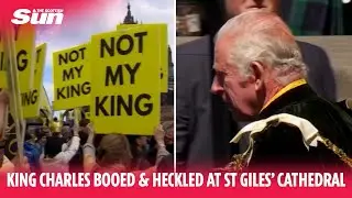KIng Charles booed and jeered as he enters St Giles' cathedral for Scottish coronation