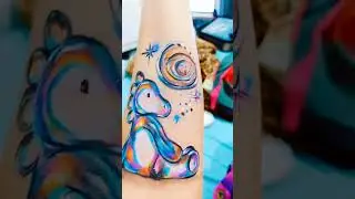 Dinossaurinho 💜🩷❤️🩵💙💚💛🧡 #art #neon #tattoo #viral #colors #drawing #fypシ #foryou #dinosaur #top