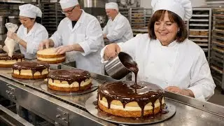 Inside America&rsquo;s Biggest Boston Cream Pie Factory: How This Cake Feeds a Nation (Full Process)