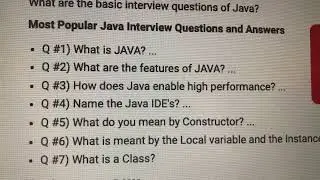 Most Popular Java Interview Questions || Coderwizard ||