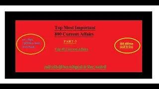 Top 800  Current Affairs 2021 Part-3| Top 40 Current Affairs 2021  | Pandey Education |