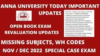 Anna university updates| Open book exam revaluation updates| special case nov/dec 2020 exam circular