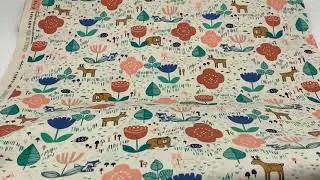 Cotton and Steel beige forest animal quilting fabric