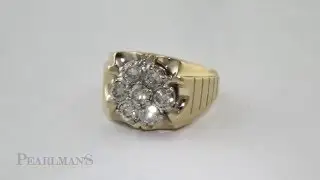14kt Yellow Gold 1.0ct Diamond Mens ring 1970's