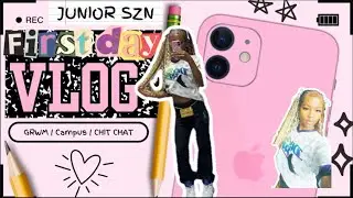 GRWM FOR THE FIRST DAY OF SCHOOL + VLOG | JUNIOR YEAR | GODDESS CRYSTAL 📚🎀 #school #grwm