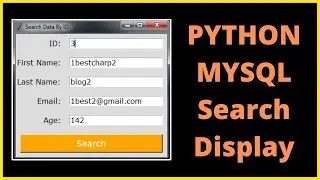 Python - How To Search Values From MySQL Database And Set It Into Textboxes In Python Tkinter |+Code