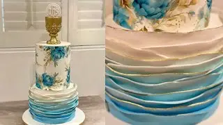 Ruffles Cake Tutorial | First Holy Communion Cake | Ombre Ruffles Tutorial