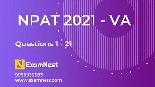 NPAT 2021 | VA Question 1 to 21 | Previous Year Paper | NPAT Original | IPMAT Prep | CUET | Online