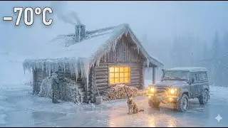🥶 Trapped in a &minus;70&deg;C Blizzard | Surviving Alone in a Wooden Cabin ❄️Frozen Solid