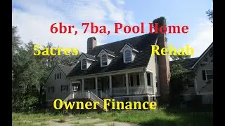 Sumter County FL unique property owner finance 6 br and 7 bath on 5 acres and almost 8k SqFt home