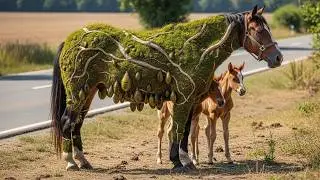 Heroic Rescue Team Saves Horse and Newborn Foals on Busy Road | Animal Rescue Story